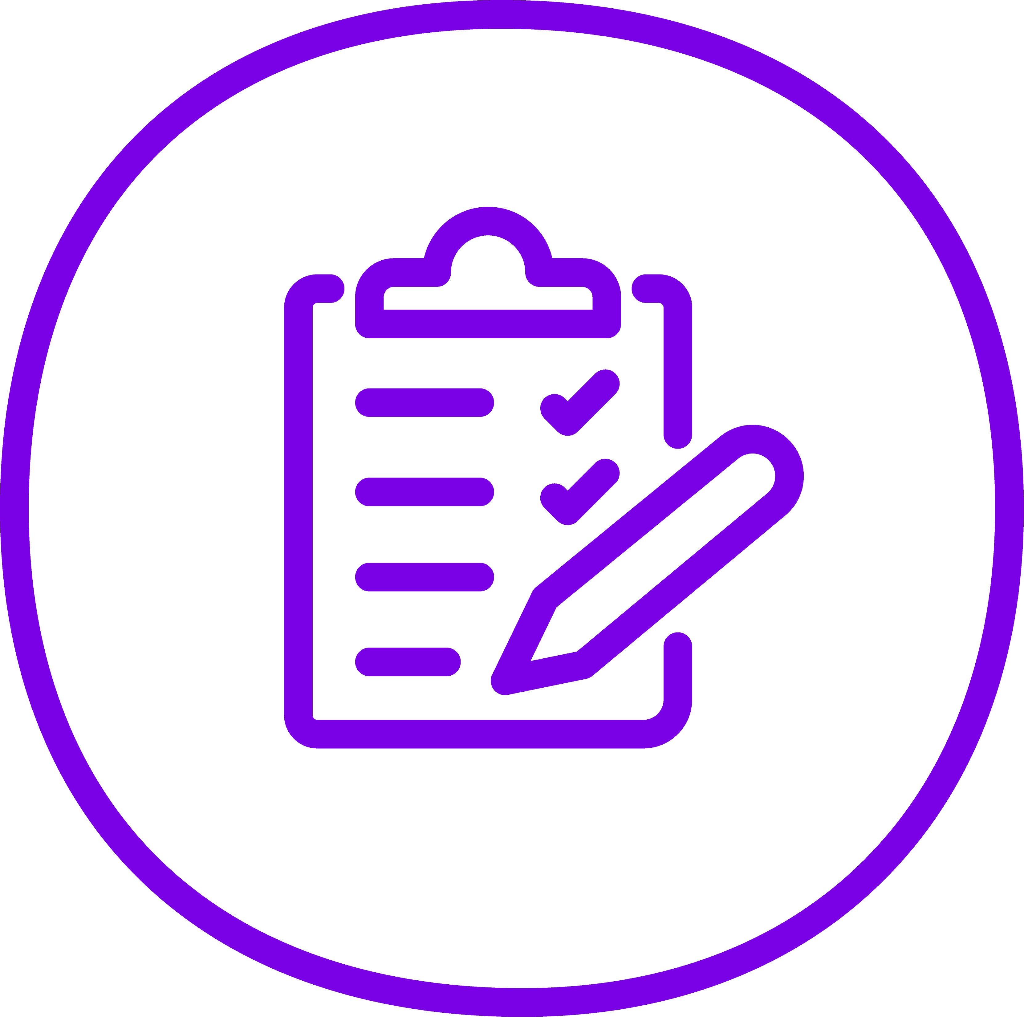 Paper with checklist on clipboard icon